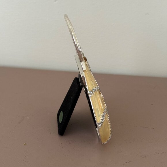 Purse Shaped Mini Photo Frame Rhinestone Accents Gold & Silver - Picture 4 of 4